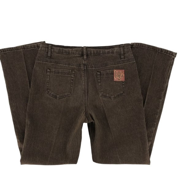 DG2 Womens Brown Straight Leg 5 Pocket Jeans Size 6 Petite - Picture 3 of 7